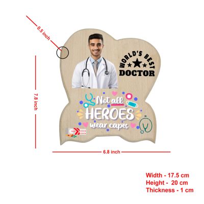 Customized World's Best Doctor Wooden Photo frame  Personalized Gifts for Doctors, Medical Students, or Healthcare Workers Home, Clinic & Hospital Desk Decor Plaque